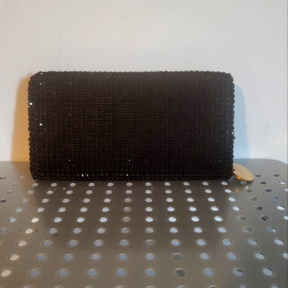 VINTAGE BLACK SEQUENCE/GLITTER WALLET/CLUTCH - Picture 1 of 9
